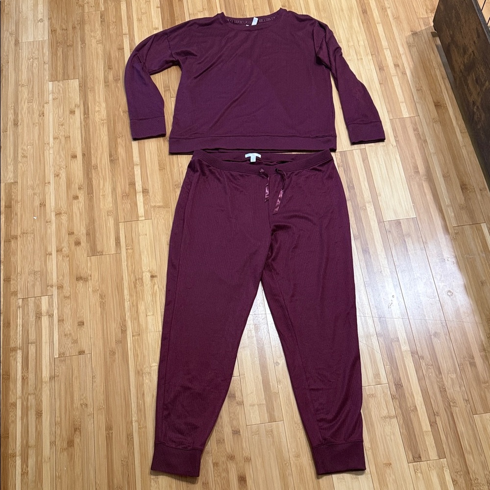 LC Lauren Conrad Burgundy Pajama Set